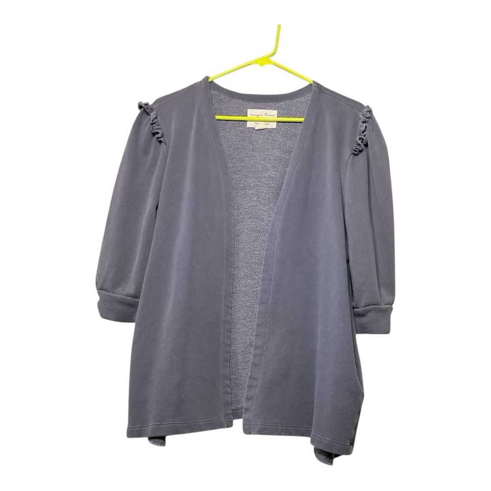 Women’s Evy’s Tree The Phoebe open, short sleeeve, small ruffle sweater, size S‎